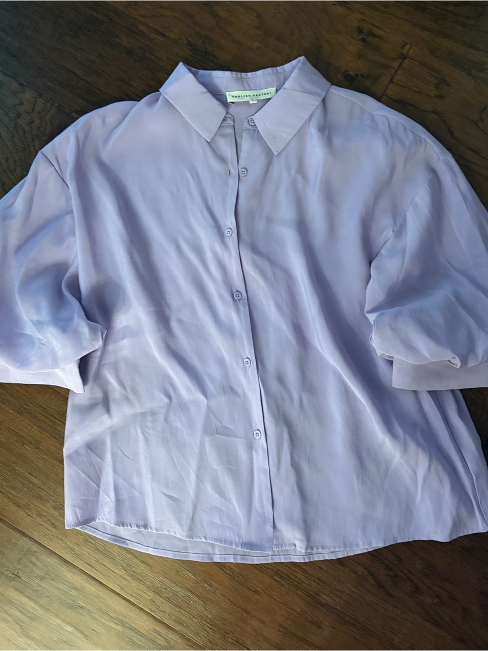 Light Lavender Button-Up Shirt - English factory